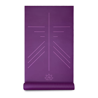 Fitness Mad SureGrip Eco Alignment Yoga Mat (4mm) | Purple