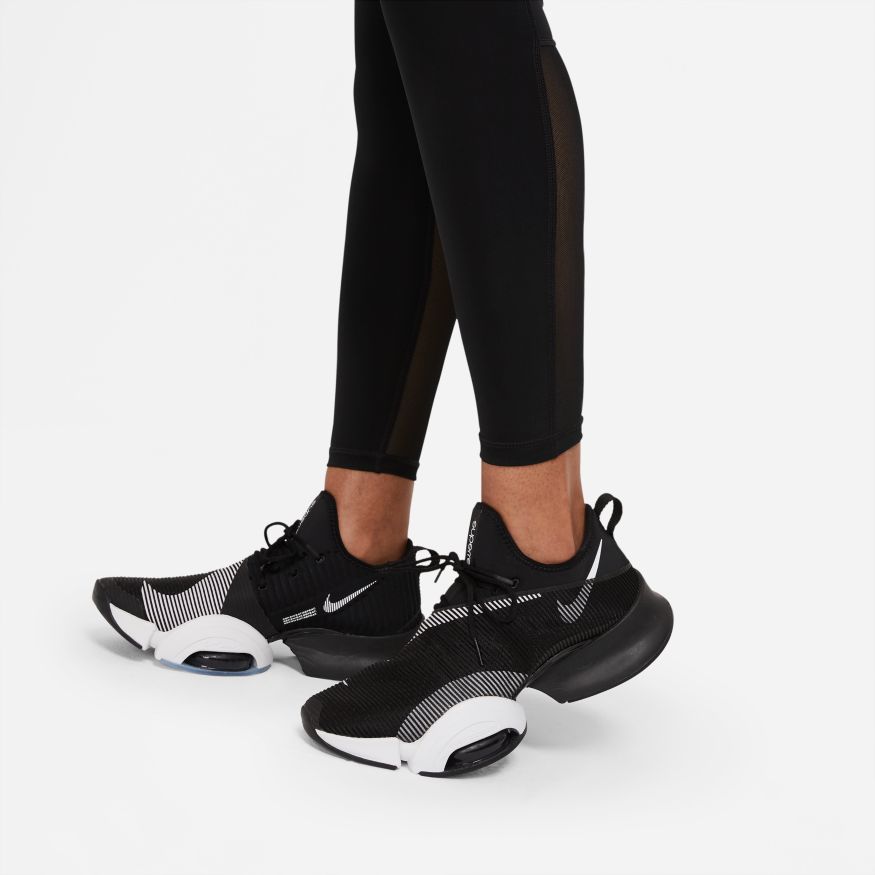 Nike all sport leggings with mesh panel in clearance black