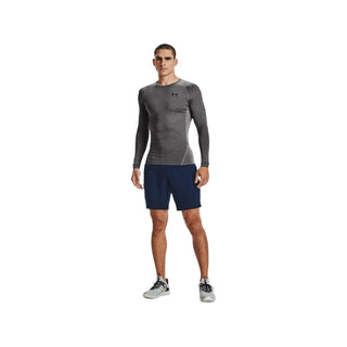 UNDER ARMOUR MENS HEATGEAR LONG SLEEVE TOP | CARBON HEATHER/BLACK - Taskers Sports